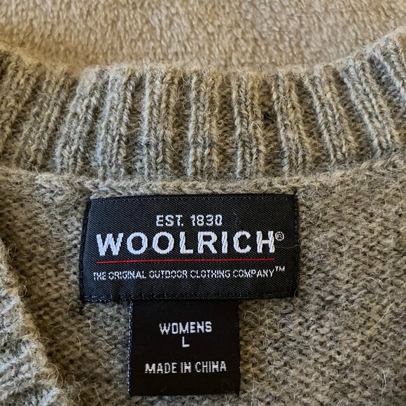 Vintage Woolrich 100% Wool Large Sweater Vest, Khaki Gray - Picture 5 of 6